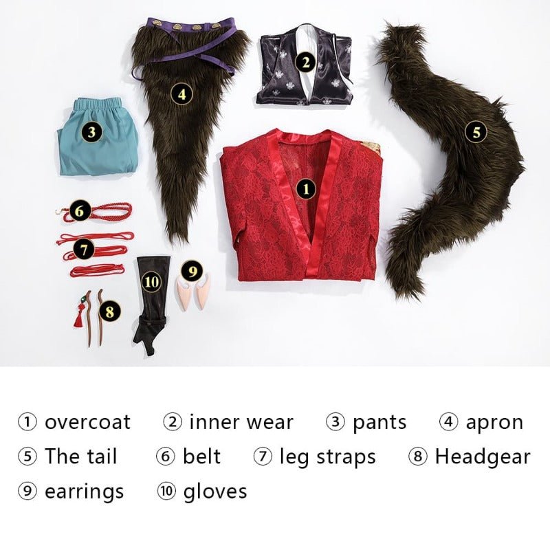 Fantasia de Cosplay Pingping de Black Myth: Wukong Completa com Orelhas e Tai para Festa de Halloween - Estrela Cosplay