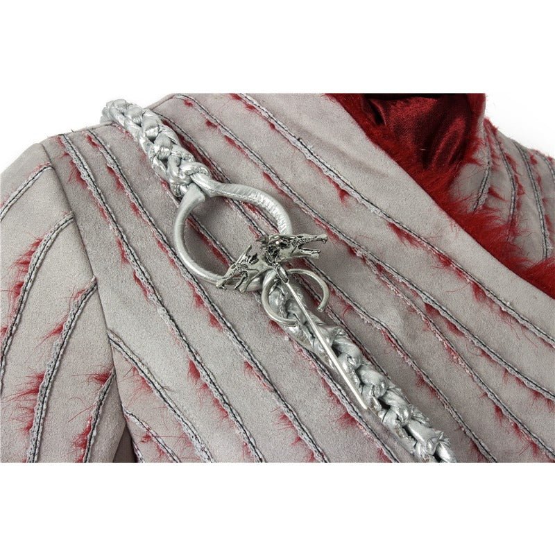Fantasia Daenerys Targaryen - Vestido Feminino de Mangas Compridas com Broche para Halloween e Festas - Estrela Cosplay