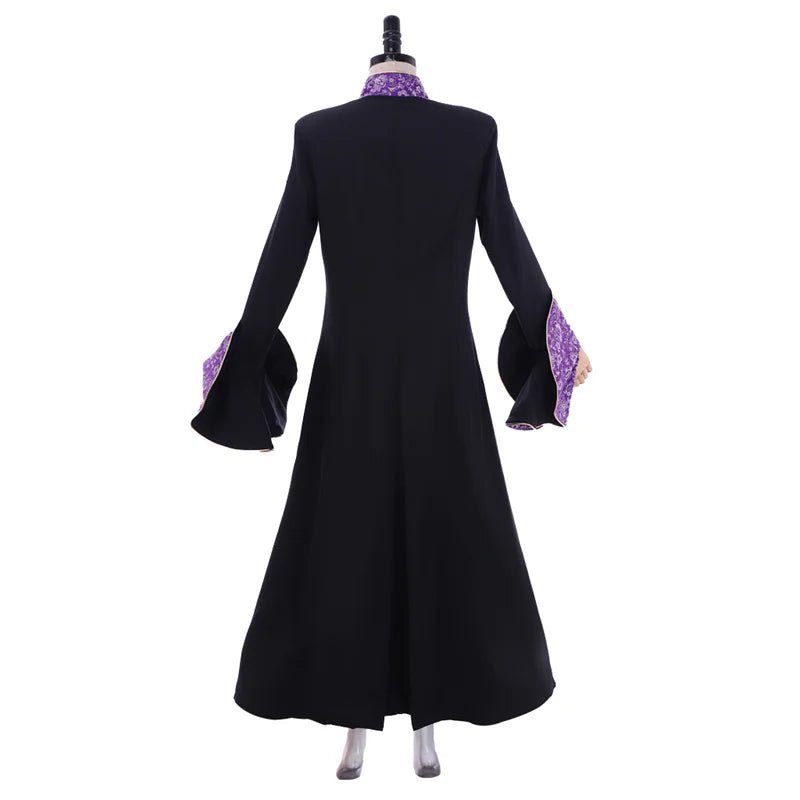 Veste de Sacerdotisa Medieval Feminina - Preto Mangas de Trompete com Capa | Série Cosplay Estrela do Cosplay - Estrela Cosplay
