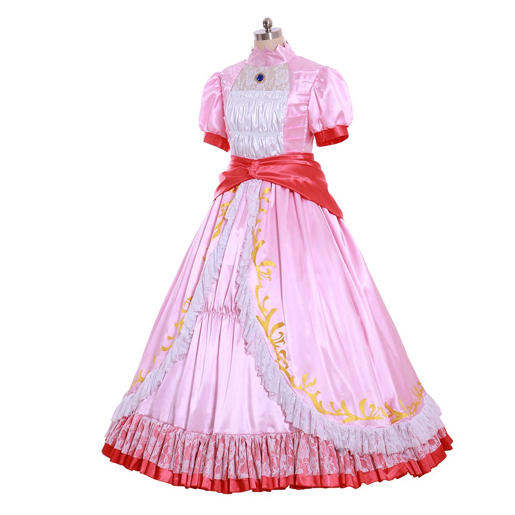 Vestido de Baile Princesa Peach Cosplay | Traje Feminino para Halloween e Festas Temáticas - Estrela Cosplay