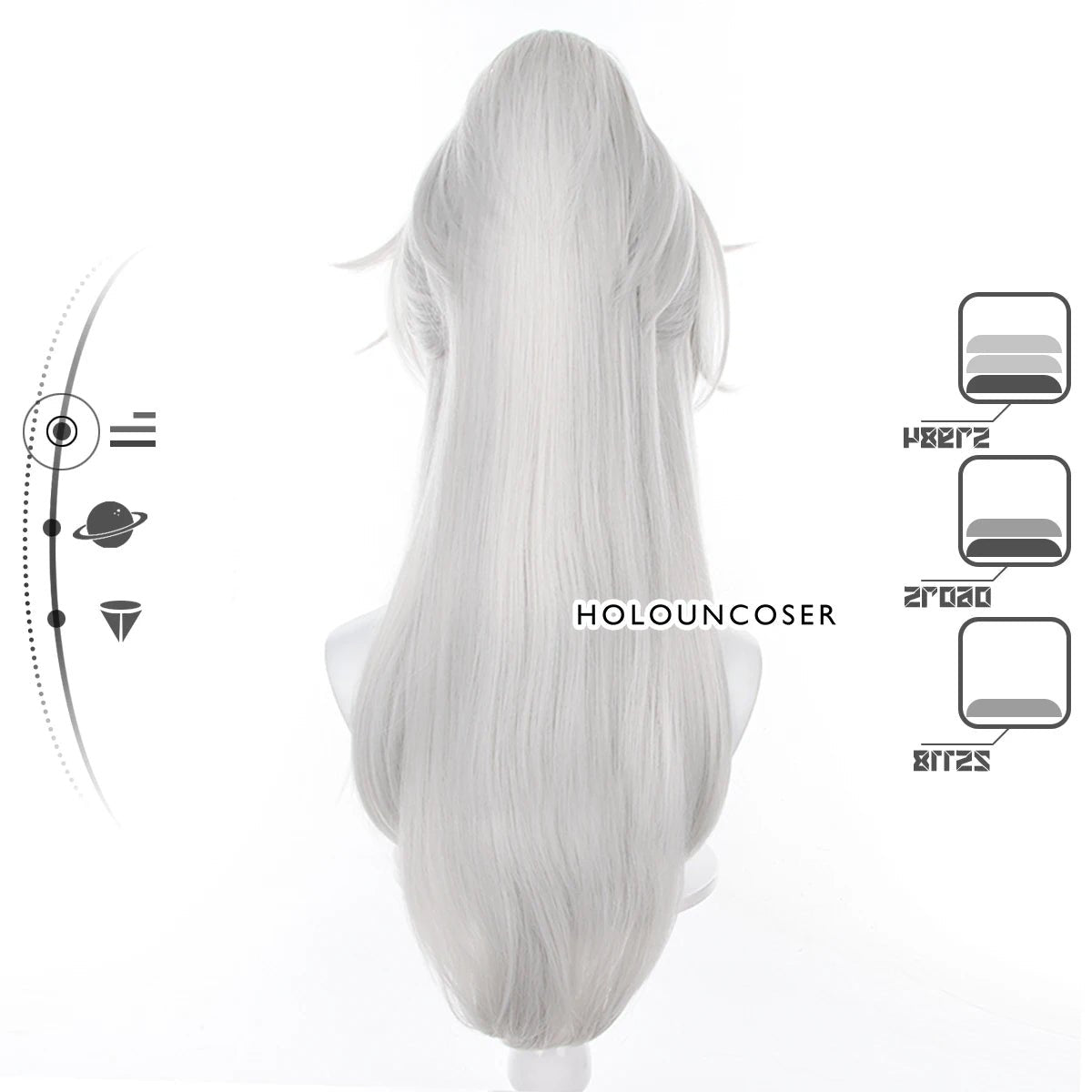 Peruca Cosplay Jing Yuan Honkai Star Rail - Rosa Rede Térmica Fibra Sintética Resistente ao Calor - Estrela Cosplay