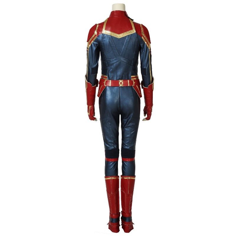 Fantasia Captain Marvel Azul Metálico em Couro Sintético – Perfeita para Fãs da Marvel - Estrela Cosplay