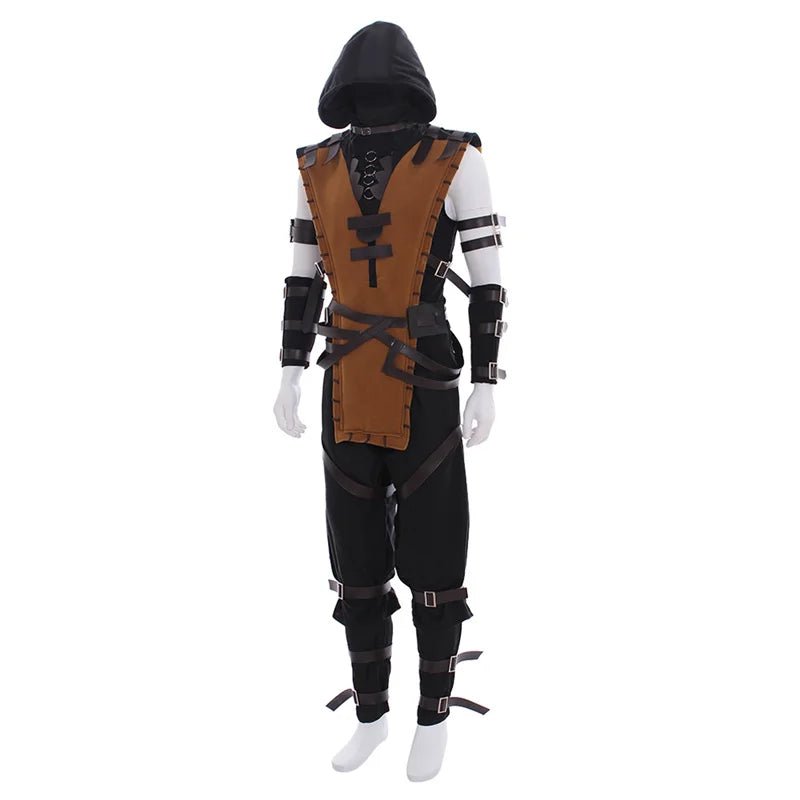 Fantasia de Scorpion para Adultos - Mortal Kombat Halloween Conjunto Completo - Estrela Cosplay