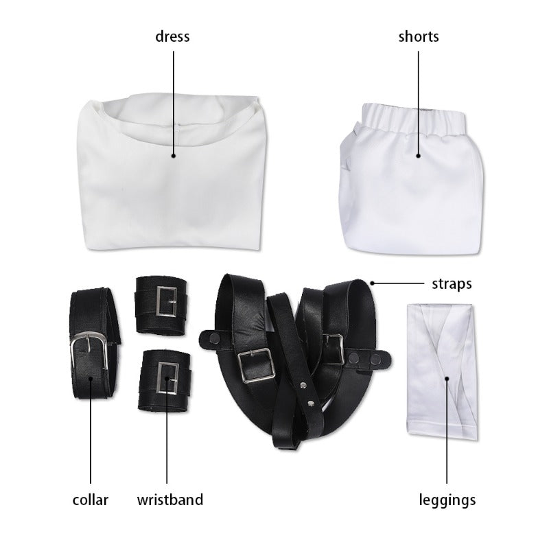 Fantasia de Cosplay Menina Branca NieR Reincarnation para Halloween e Eventos C00435 - Estrela Cosplay