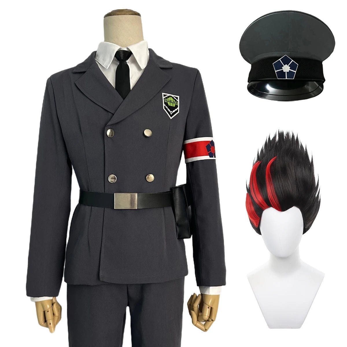 Traje de Cosplay Guarda da Exposição Blue Lock Anime - Rin Itoshi, Isagi, Bachira, Nagi, Chigiri, Reo, Barou, Kunigami com Peruca e Rede de Rosa - Estrela Cosplay