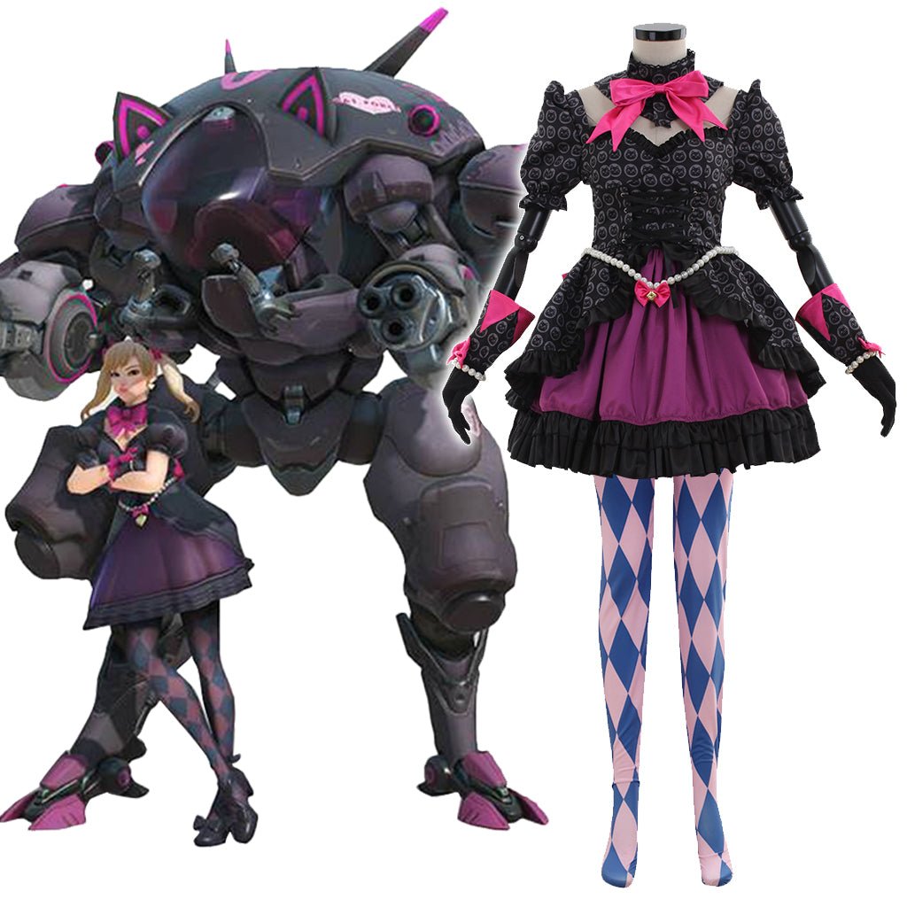 Vestido de Cosplay Hana Song Oficial Preto Overwatch D.Va para Mulheres - Estrela Cosplay