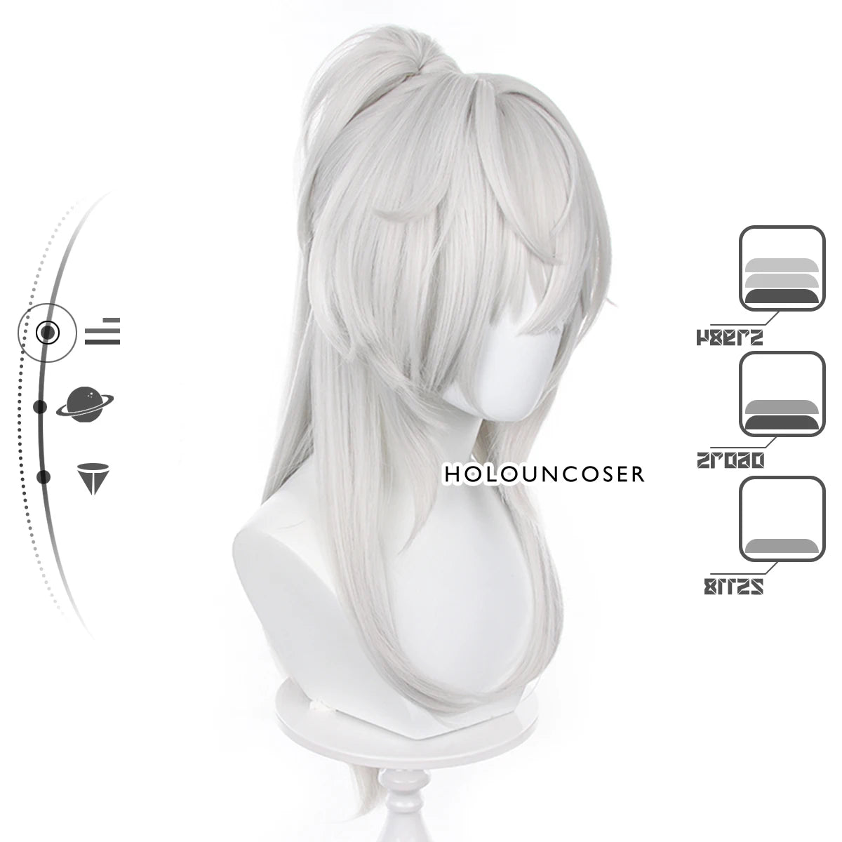 Peruca Cosplay Jing Yuan Honkai Star Rail - Rosa Rede Térmica Fibra Sintética Resistente ao Calor - Estrela Cosplay