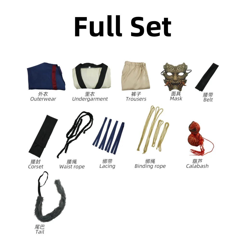 Fantasia de Black Myth: Wukong | O Destinado Traje de Guerreiro Mascarado para Halloween e Expos de Anime - Estrela Cosplay