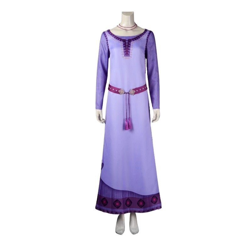 Vestido de Princesa Roxo Asha Cosplay para Adultos - Filme Wish - Estrela Cosplay