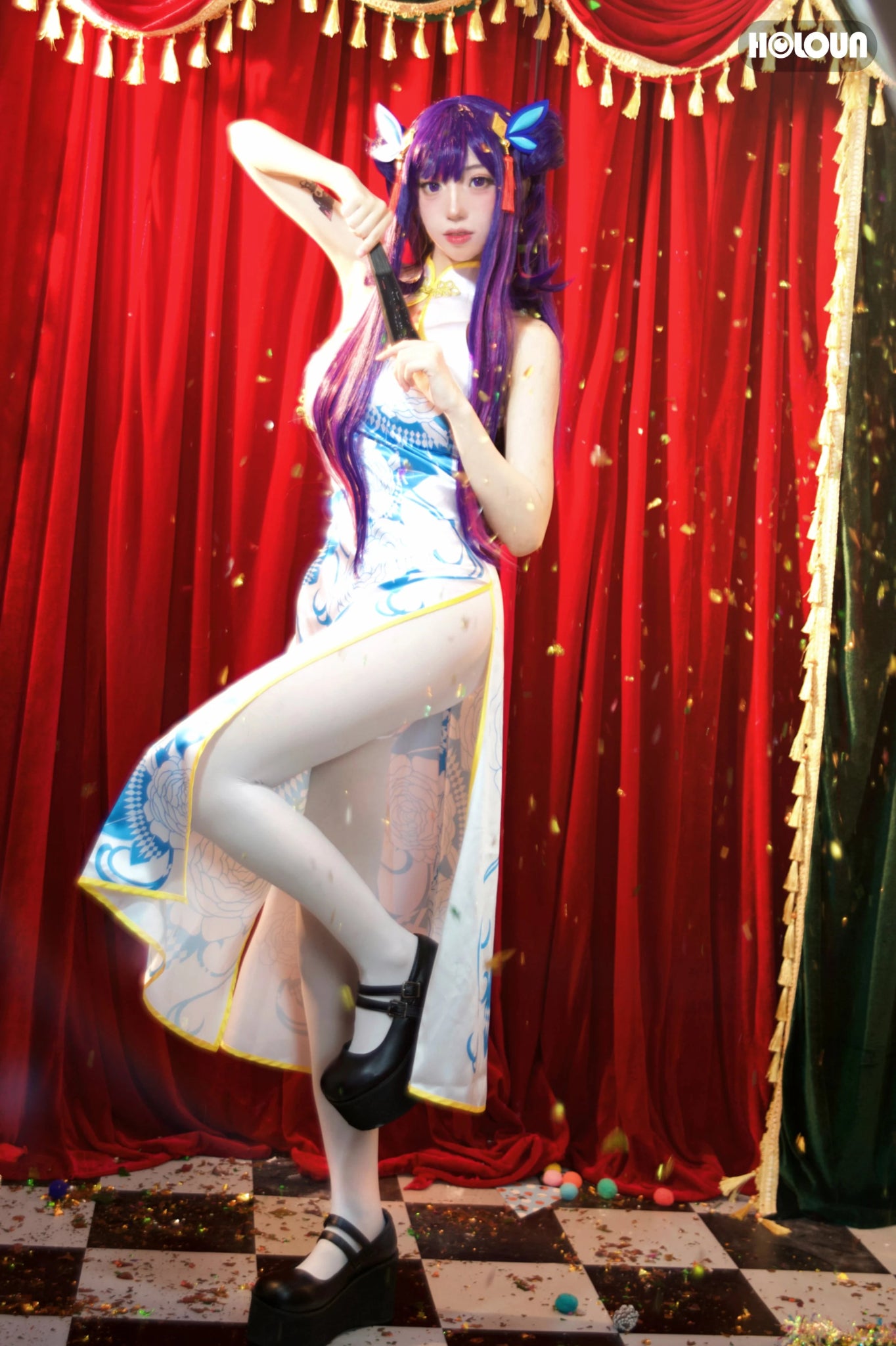 Vestido Cheongsam sem Mangas de Ai Hoshino do Anime OSHI NO KO - Cosplay - Estrela Cosplay