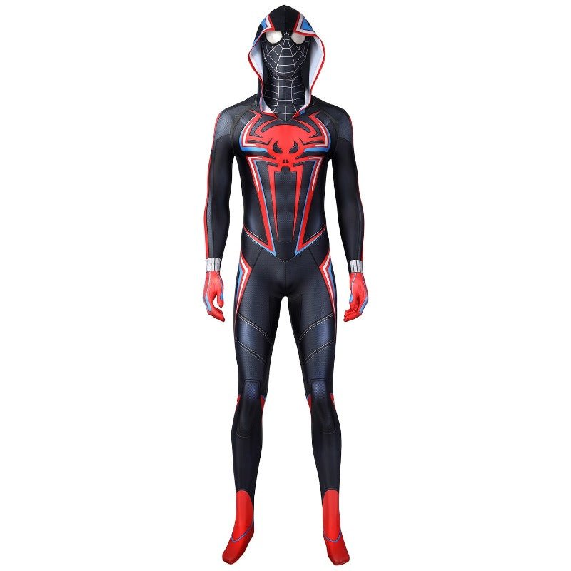 Fantasia de Cosplay Miles Morales Spiderman 2099 Macacão com Capuz para Halloween e Festas - Estrela Cosplay