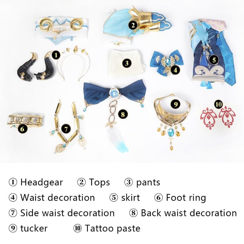 Fantasia de Cosplay Nilou de Genshin Impact - Traje de Dança Elegante para Mulheres - Estrela Cosplay