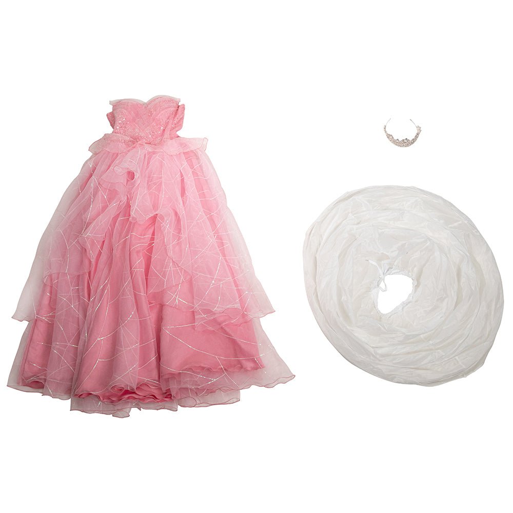 Vestido de Casamento Glinda a Boa Feiticeira Versão Acessível - Traje Cosplay do Musical Wicked - Estrela Cosplay