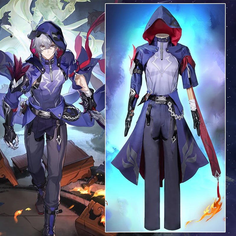 Fantasia de Cosplay Moze de Honkai Star Rail - O Estranho de Penas de Corvo Uniforme de Guardião das Sombras para Homens - Estrela Cosplay