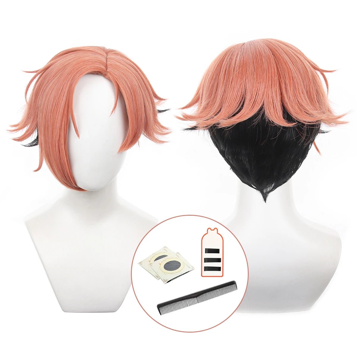 Peruca Shuto Sendou Blue Lock Cosplay Rosa Rede Fibra Sintética Tamanho Ajustável Resistente ao Calor Halloween - Estrela Cosplay