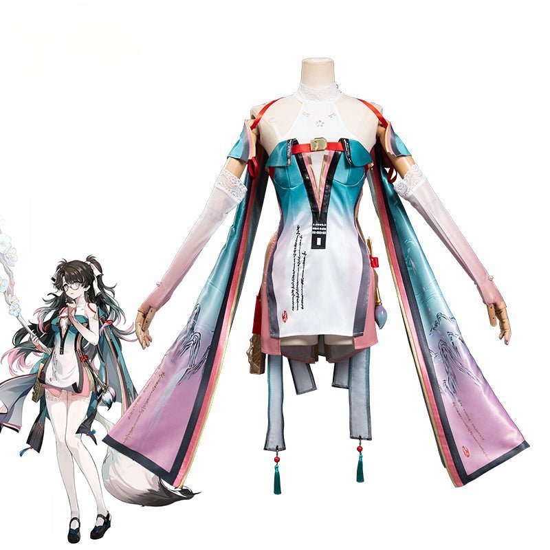 Fantasia de Cosplay Zhezhi do Jogo Wuthering Waves - Vestido de Pintora com Pincel Encantado para Mulheres, Traje para Festa de Halloween - Estrela Cosplay