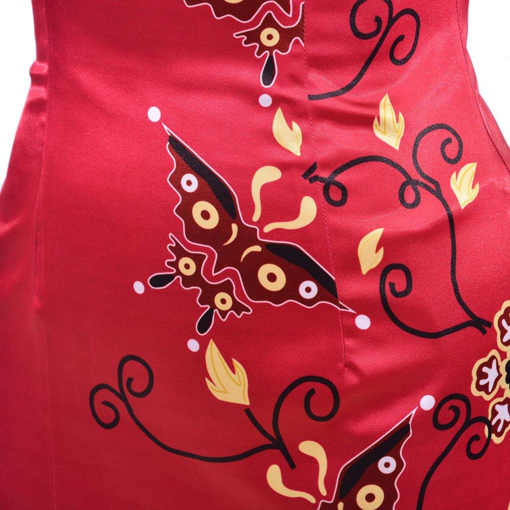 Vestido Cheongsam Vermelho Estampado Ada Wong Cosplay | Resident Evil - Estrela Cosplay