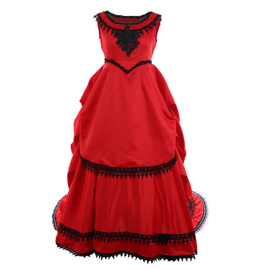 Vestido Histórico Belle Sulista da Guerra Civil Vitoriano com Bustle | Fantasia Gótica Vampiro Edwardiana - Estrela Cosplay