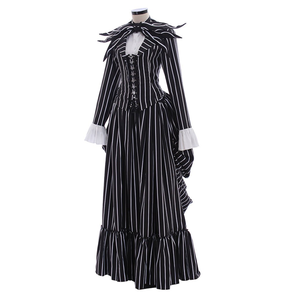 Fantasia Jack Skellington Terno Listrado Preto para Festa de Halloween - Estrela Cosplay