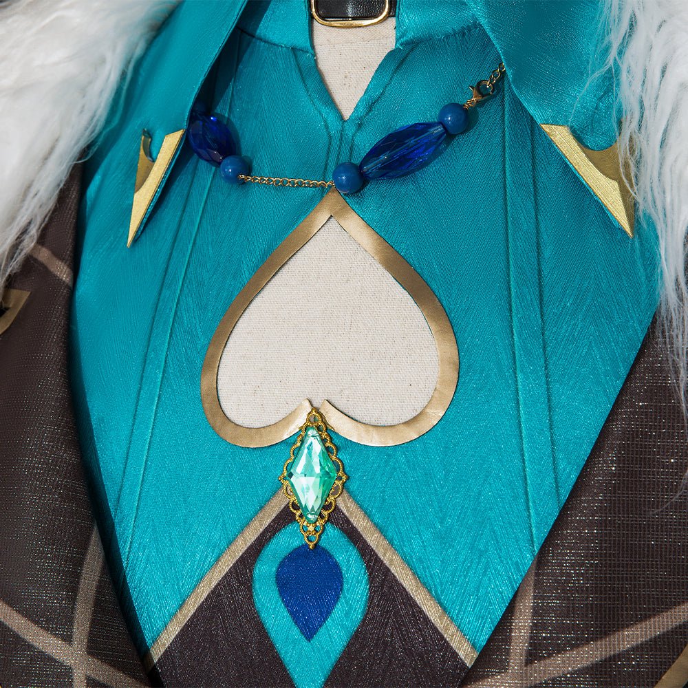 Conjunto de Peruca e Brincos Aventurine Honkai Star Rail | Acessórios de Cosplay para Homens - Estrela Cosplay