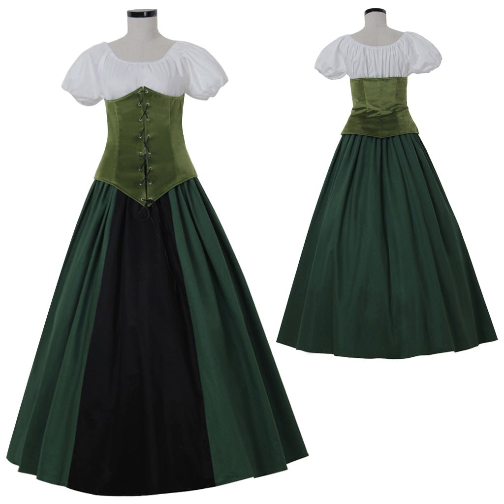 Vestido de Princesa Vitoriano Verde - Traje da Era da Guerra Civil para Halloween e Festas de Carnaval - Estrela Cosplay