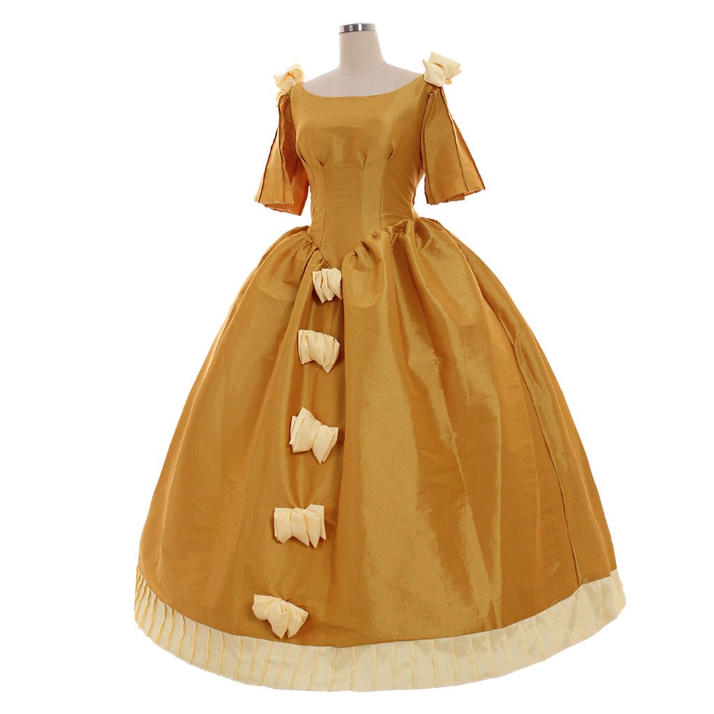 Vestido de Baile Aristocrata Medieval | Amarelo Vitoriano Gótico Rocó para Eventos Formais - Estrela Cosplay