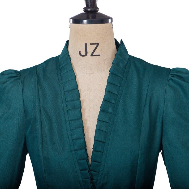 Vestido Gótico Medieval Vintage – Traje de Cosplay Feminino com Mangas Compridas e Cintura Ajustada - Estrela Cosplay