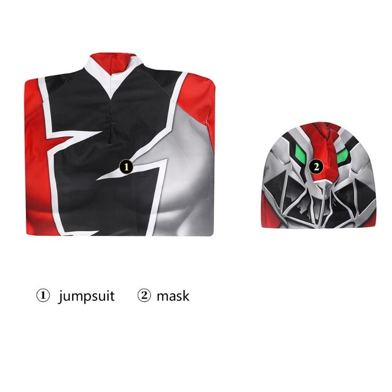 Fantasia de Cosplay Red Ranger KISHIRYU SENTAI RYUSOULGER - Traje de Spandex - Estrela Cosplay