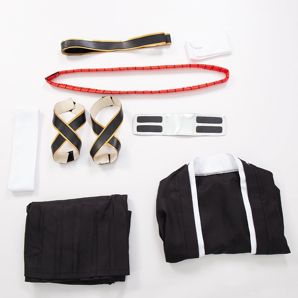 Fantasia de Ichigo Kurosaki de Bleach com Peruca, Top Preto, Calças e Traje para Halloween - Estrela Cosplay