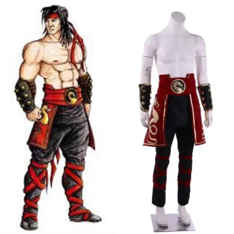 Traje de Cosplay Liu Kang Mortal Kombat Deluxe - Fantasia de Halloween para Homens com Bandana - Estrela Cosplay