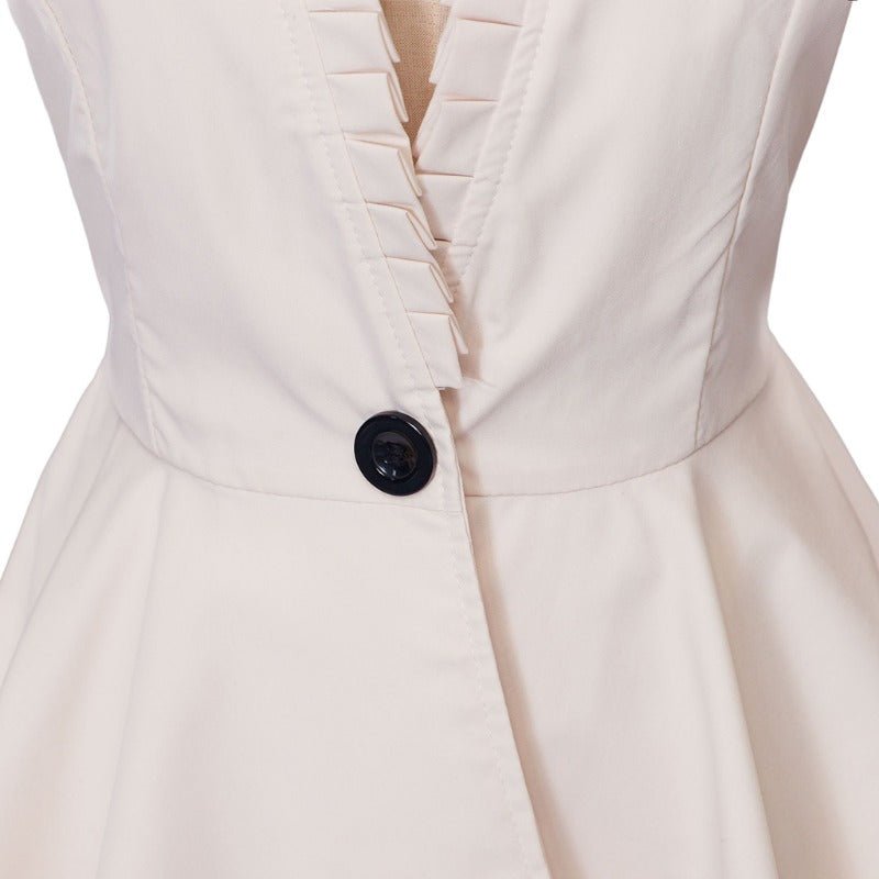 Vestido Gótico Medieval Vintage Cocktail Alto-Baixo – Traje Cosplay Feminino de Manga Comprida Bodycon - Estrela Cosplay