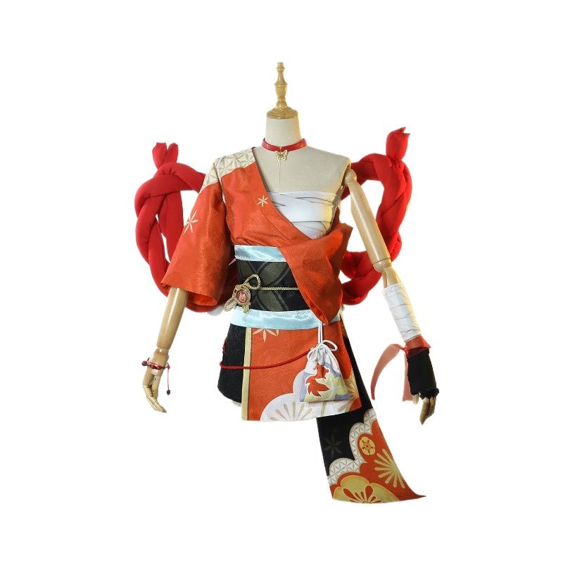 Fantasia de Yoimiya Genshin Impact - Quimono com Peruca - Estrela Cosplay