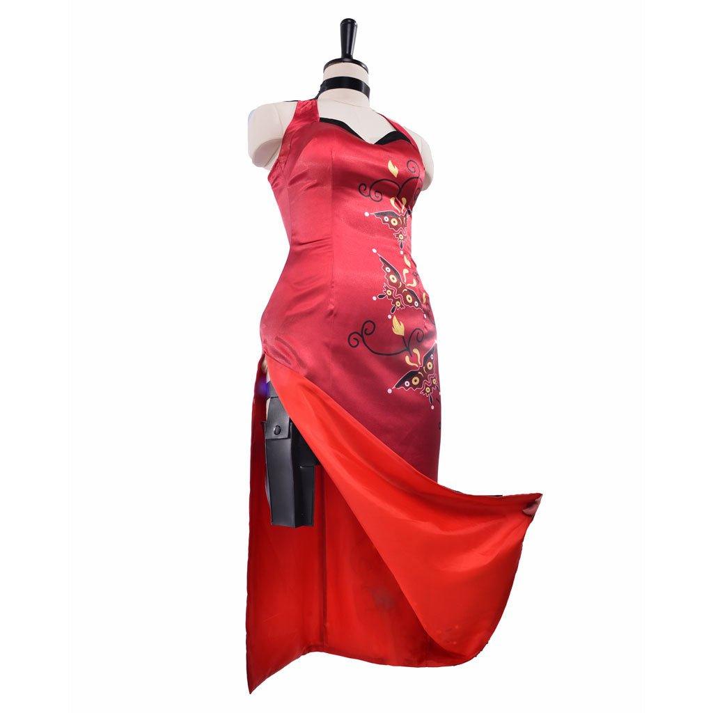 Vestido Cheongsam Vermelho Estampado Ada Wong Cosplay | Resident Evil - Estrela Cosplay