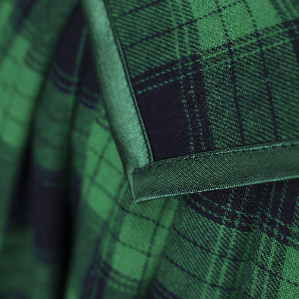 Vestido Rococó Marie Antoinette Século XVIII - Xadrez Verde e Preto com Detalhes de Renda - Estrela Cosplay