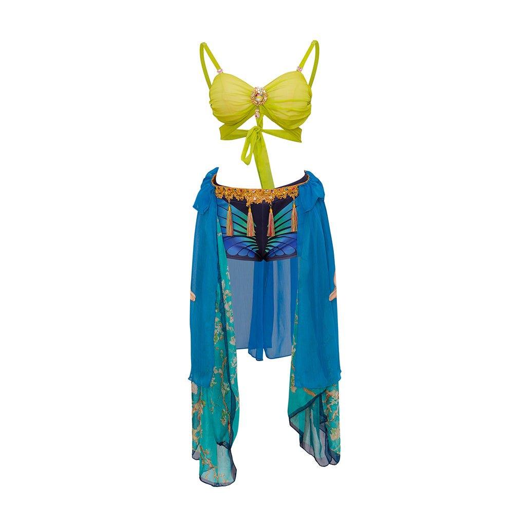 Fantasia Britney Spears Escrava Vestido Azul Dança | Traje de Cosplay - Estrela Cosplay