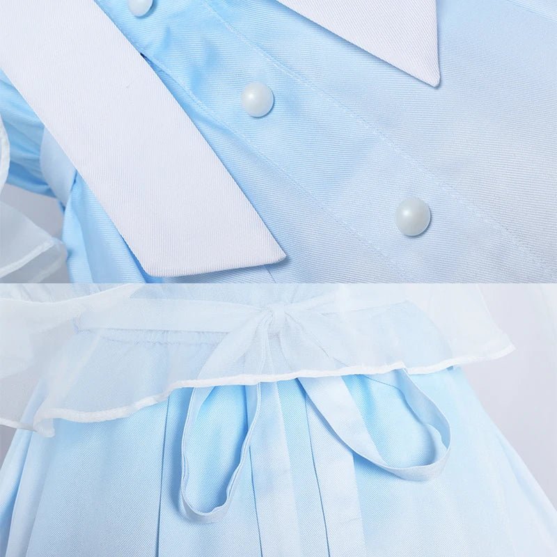 Vestido Original Genshin Impact Ganyu Azul e Branco Gradiente Elegante para Mulheres Fantasia de Cosplay - Estrela Cosplay