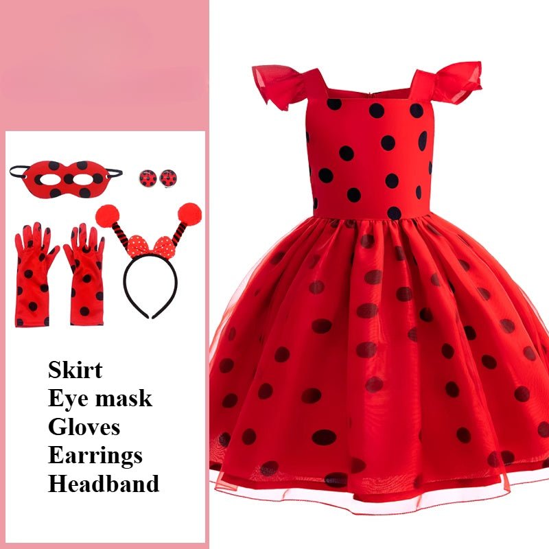 Fantasia de Ladybug para Crianças - Vestido de Cosplay de Ladybug Francesa para Role Play - Estrela Cosplay