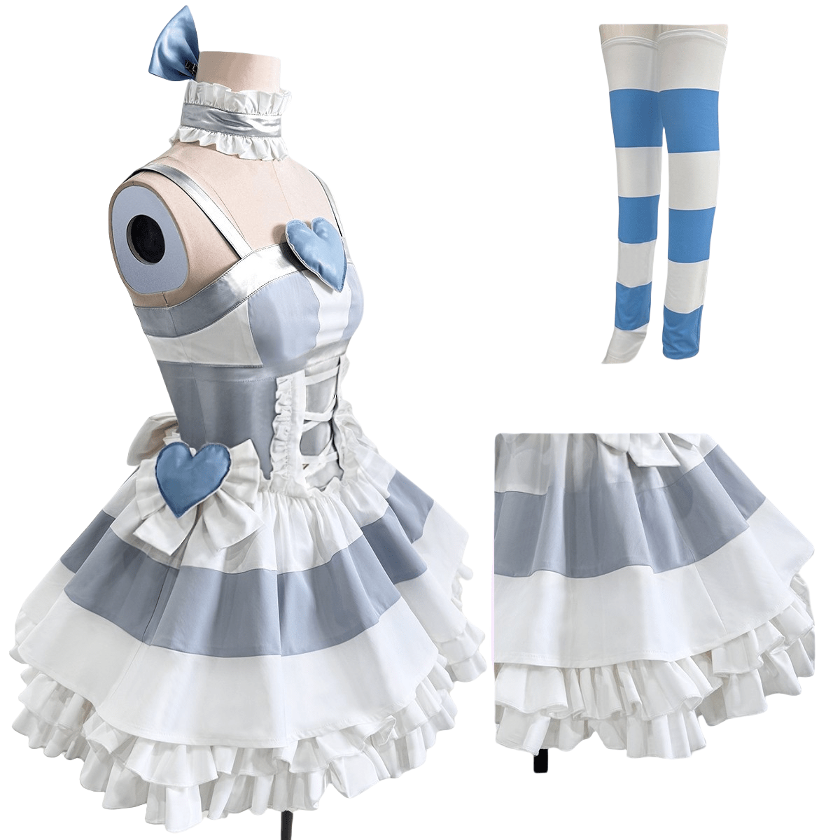 Meia-calça com Ligadeira Anime Cosplay Fantasia - Panty & Stocking com Garterbelt - Estrela Cosplay