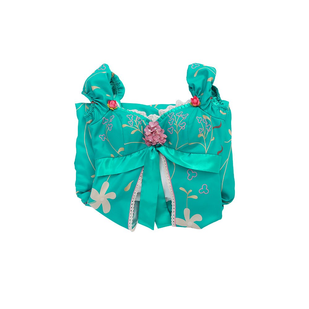 Fantasia de Cosplay da Encantada Giselle - Vestido de Festa Verde Princesa e Vestido de Noiva Branco - Estrela Cosplay