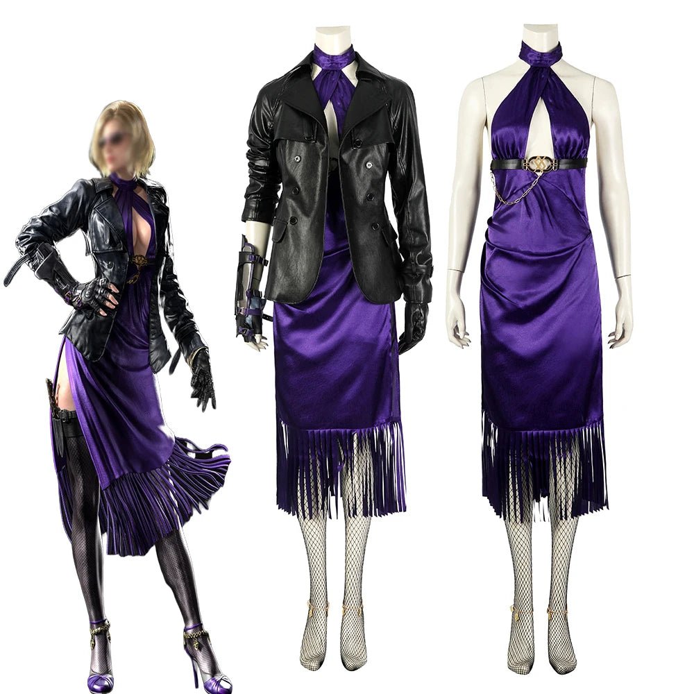 Traje de Cosplay de Nina Williams - Roupa de Jogo, Vestido Feminino, Jaqueta, Conjunto Completo, Fato de Batalha, Uniforme de Luta para Festa de Carnaval e Halloween - Estrela Cosplay