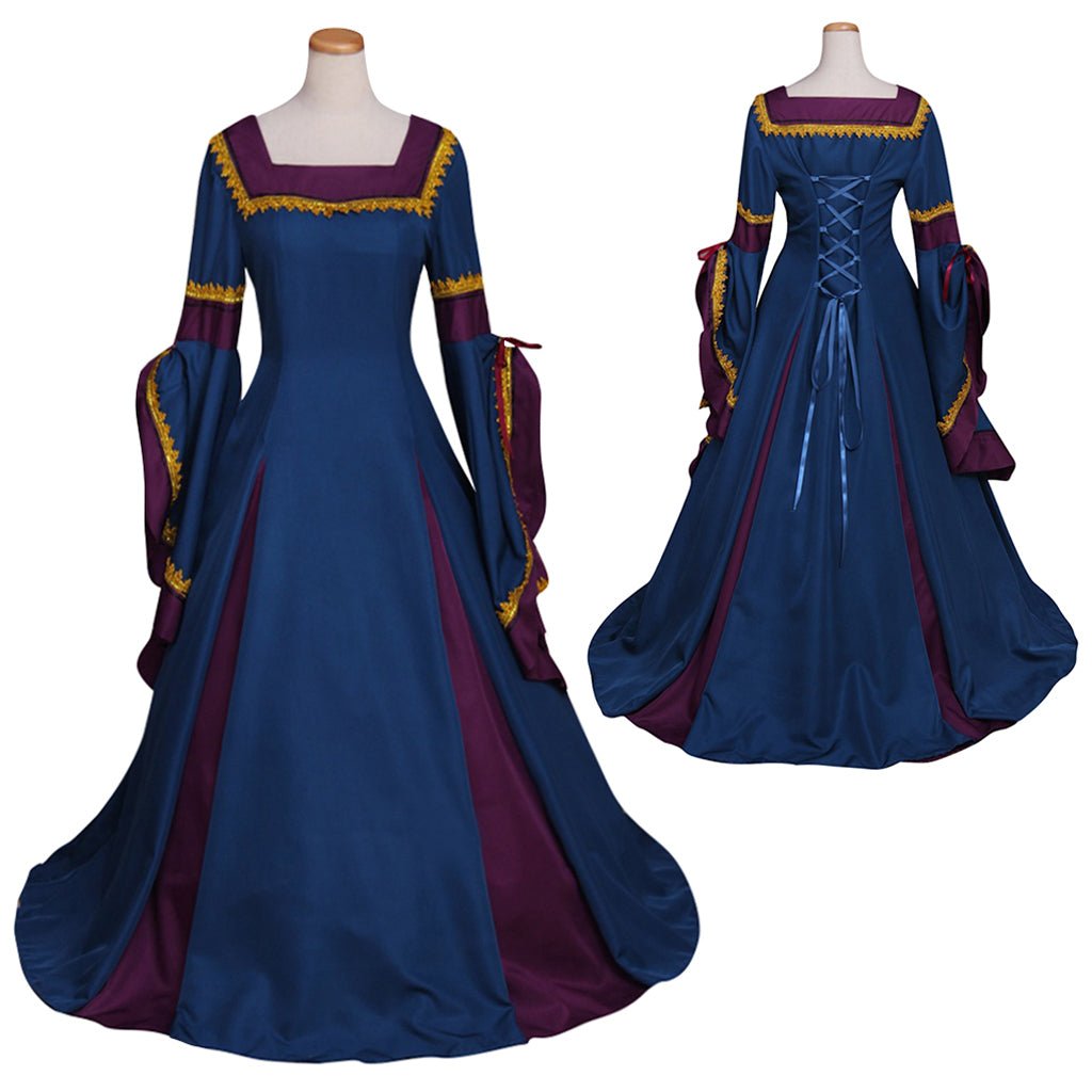 Vestido de Princesa da Corte Real do Século 18 Medieval Vitoriano Tudor para Festa de Chá Halloween Carnaval - Estrela Cosplay