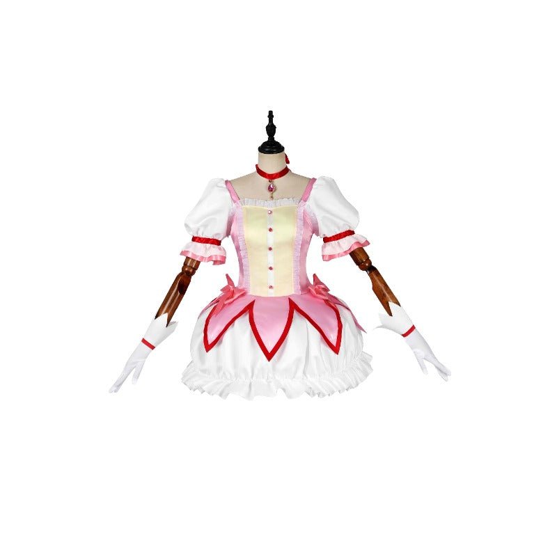 Traje de Cosplay Personalizado Puella Magi Madoka Kaname em Cetim Fosco para Halloween - Estrela Cosplay