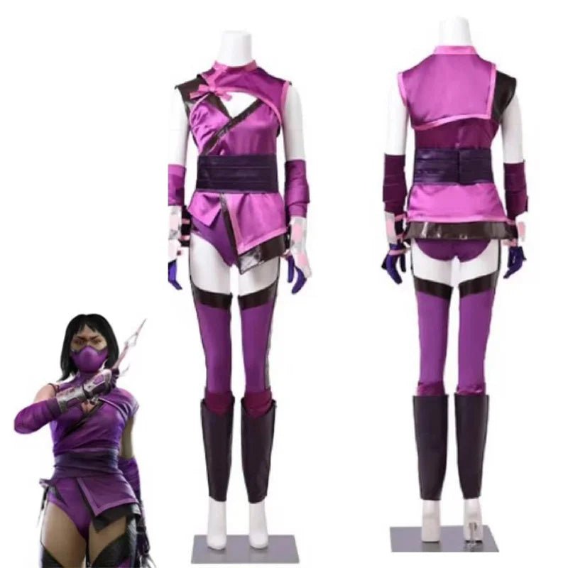 Fantasia de Cosplay Mileena de Mortal Kombat - Conjunto Roxo Completo para Mulheres no Halloween e Carnaval - Estrela Cosplay