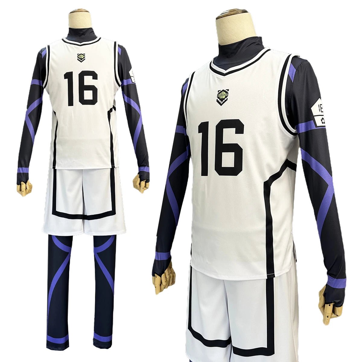 Peruca de Cosplay de Blue Lock - Uniforme de Treino de Futebol Branco com Detalhes em Rede Rosa - Estrela Cosplay