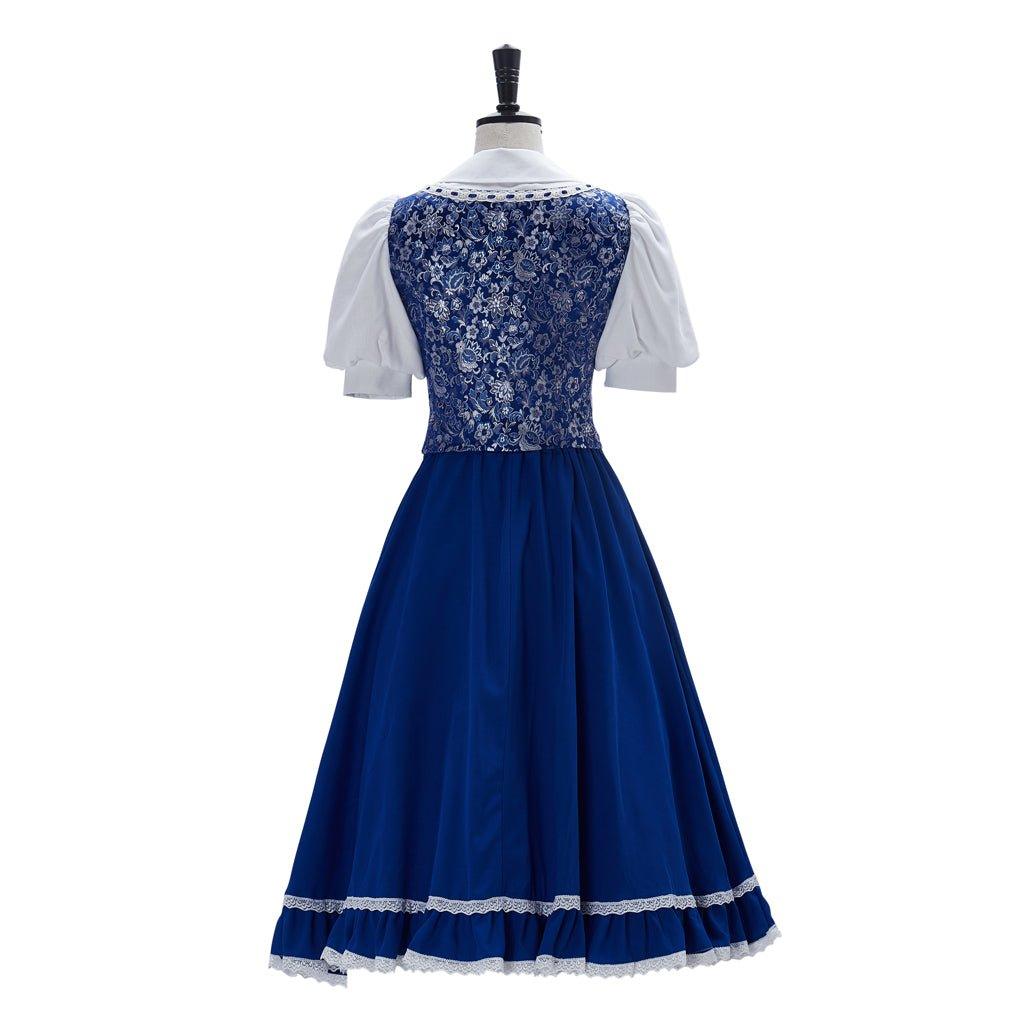 Vestido de Cosplay da Princesa Belle - Vestido de Empregada Azul para Mulheres - Estrela Cosplay
