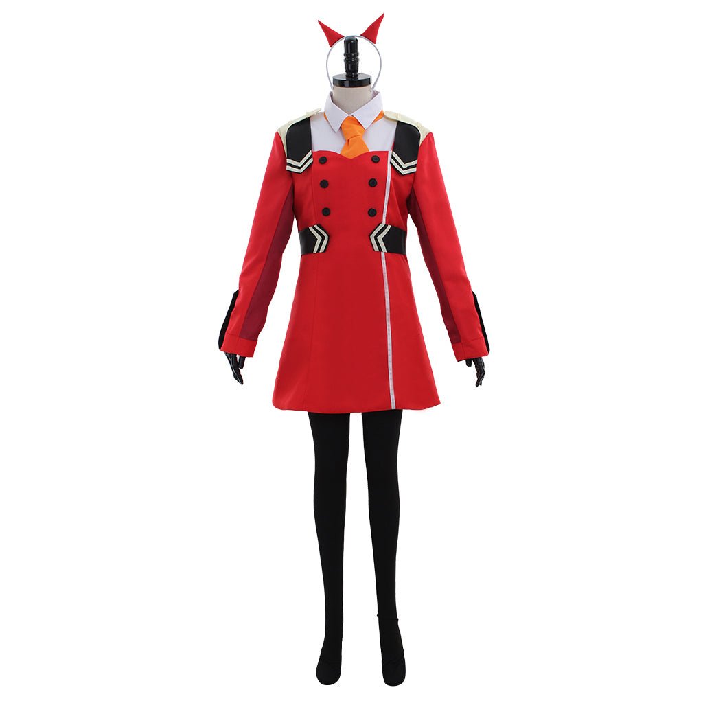 Fantasia de Cosplay Zero Two Code:002 de DARLING in the FRANXX - Vestido Vermelho - Estrela Cosplay