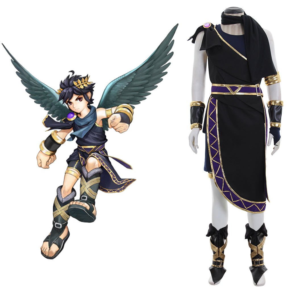 Kid Icarus: Uprising - Traje de Cosplay Angel Pit Edição Preta - Estrela Cosplay