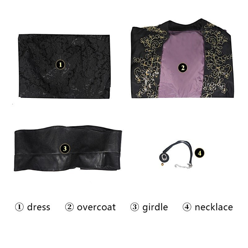 Fantasia de Yennefer Conjunto Completo Veste Casaca Peruca Saia Top para Halloween Roleplay - Estrela Cosplay