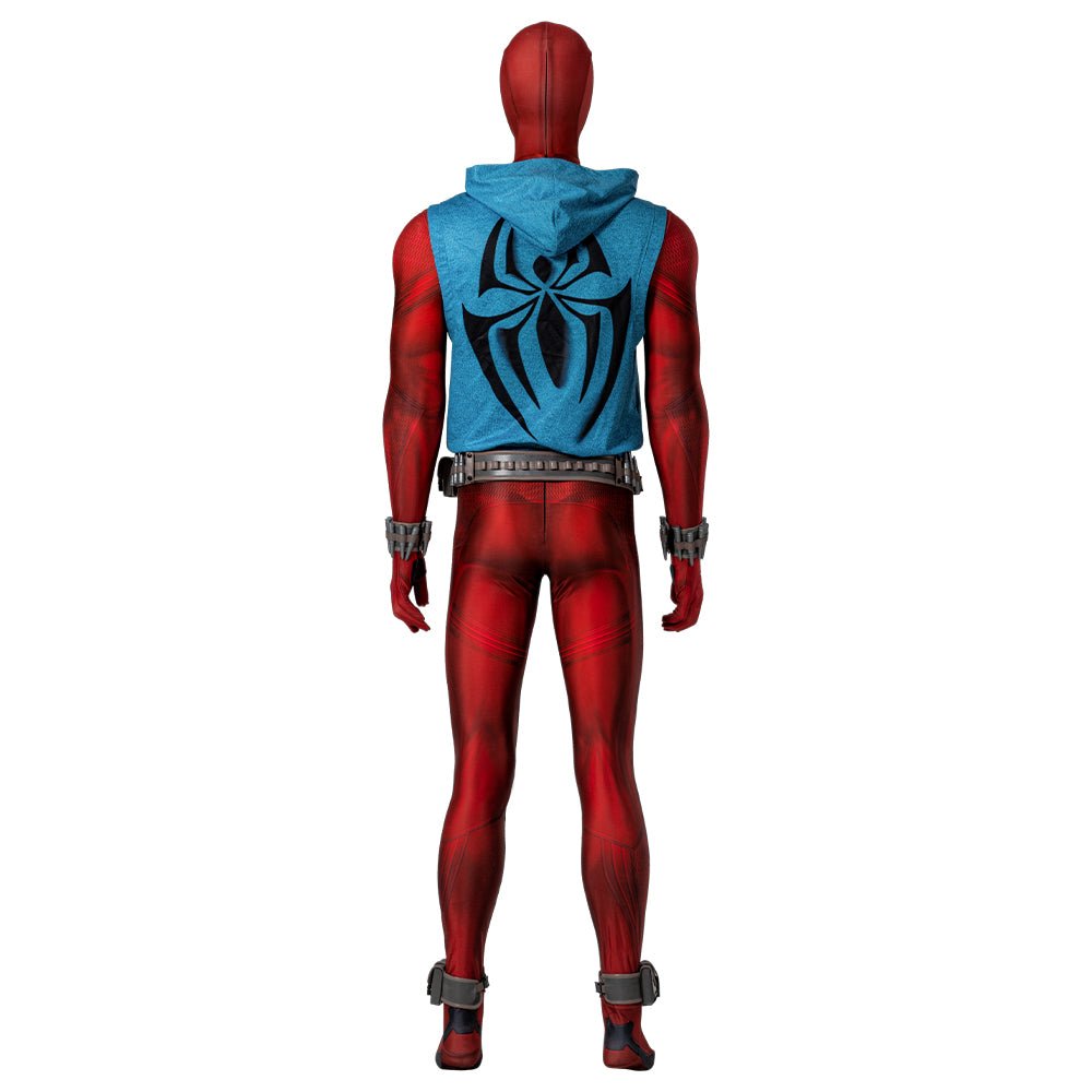 Traje Cosplay Scarlet Spider - Homem-Aranha no Aranhaverso Traje Autêntico de Super-Herói - Estrela Cosplay