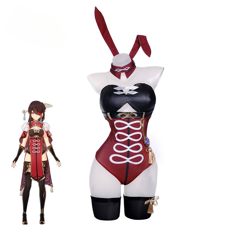 Fantasia Beidou Coelhinha Genshin Impact - Traje Coelhinha Beidou para Mulher - Conjunto Completo de Cosplay - Estrela Cosplay